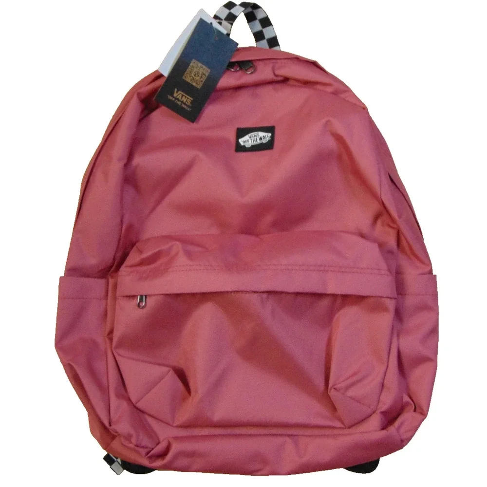 Vans Old Skool Backpack Mauvewood Pink Black White Checkerboard Straps Bag NWT